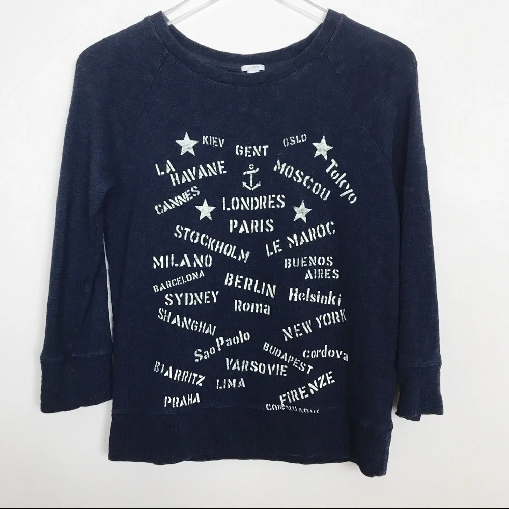J. Crew Port of Call Sweatshirt City Stencils XS